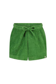 thumbnail: Groene jongens The New Chapter badstof casual short Jackie met regular waist, elastische tailleband met koord en effen