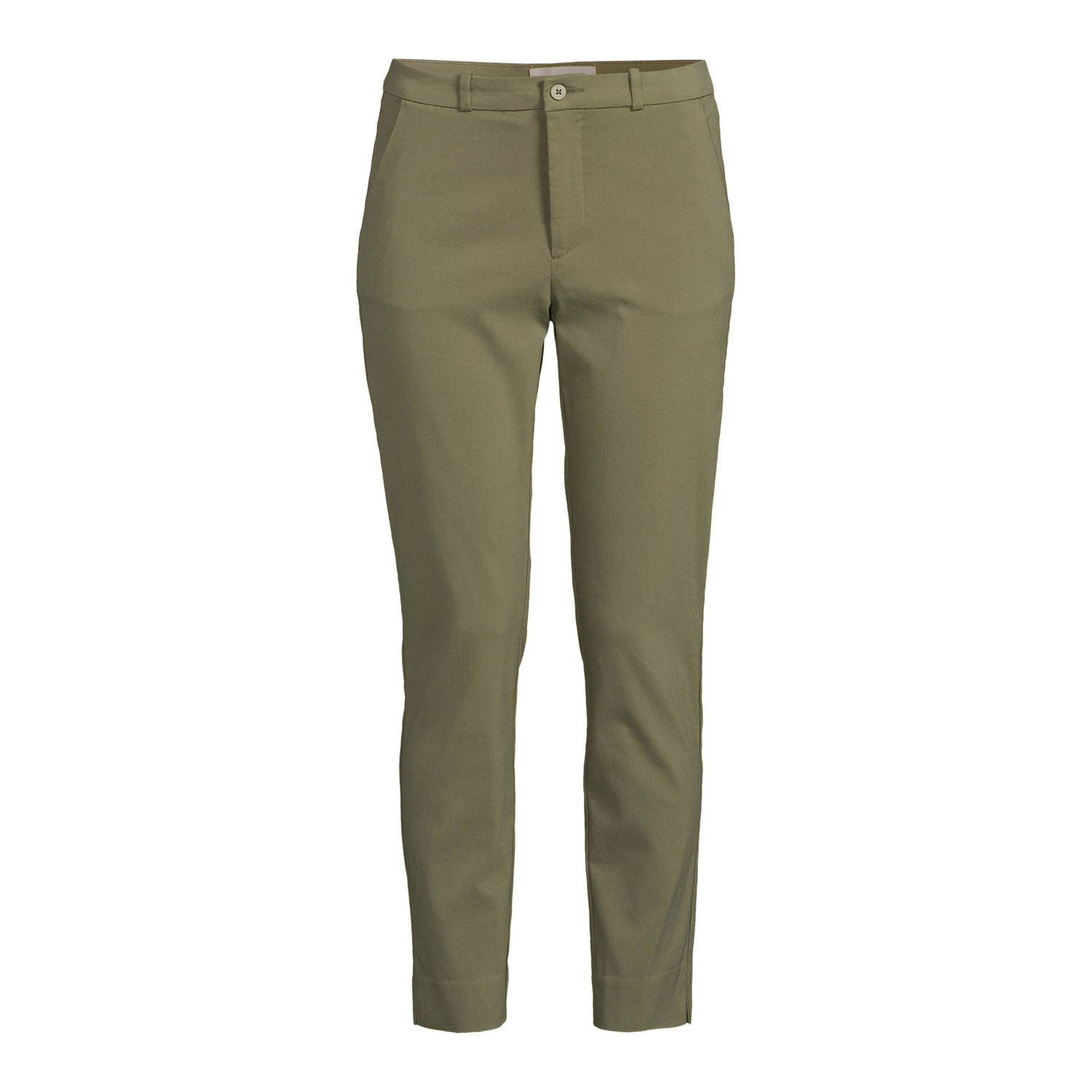 FREEQUENT slim fit pantalon olijfgroen