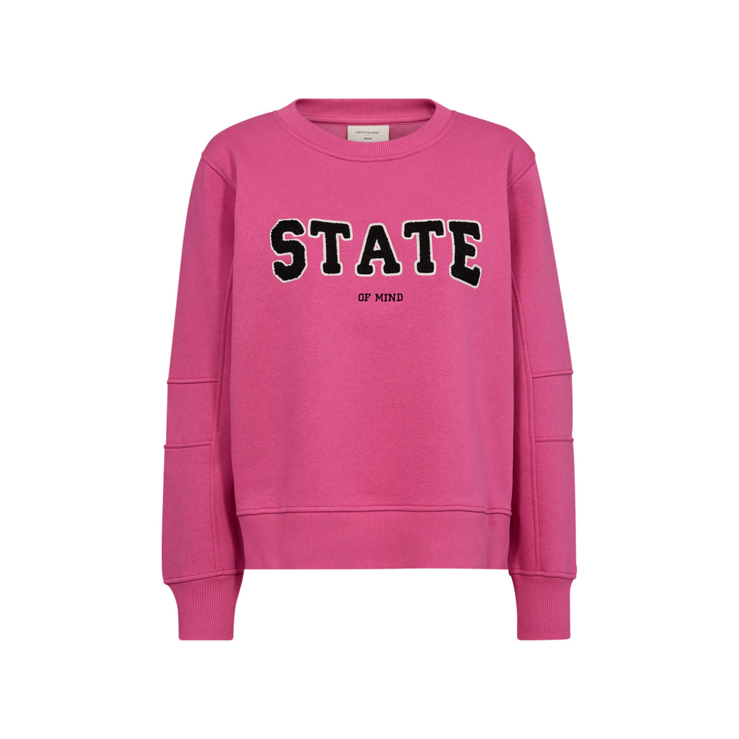 FREEQUENT sweater met tekst roze