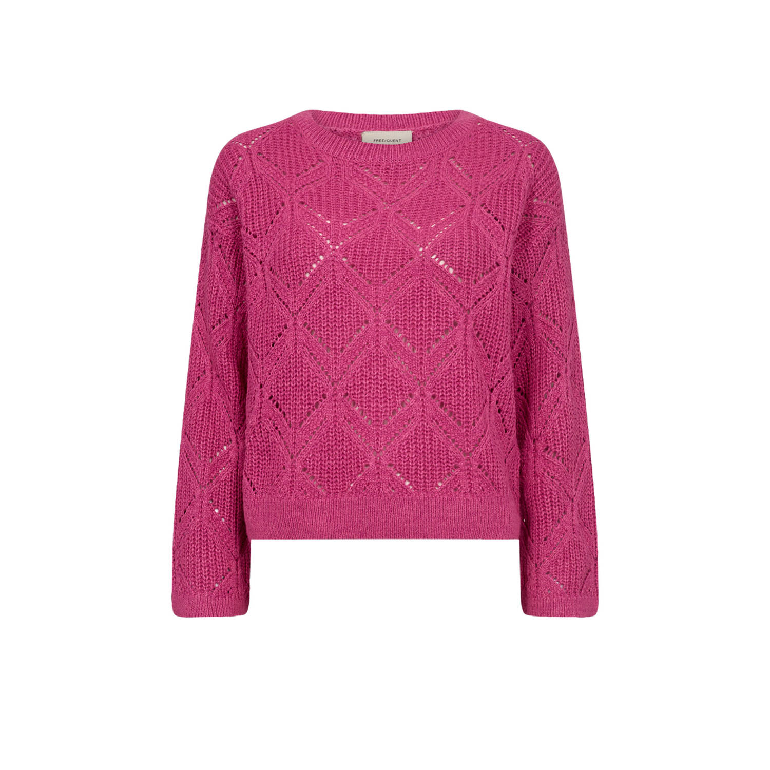 FREEQUENT semi-transparante trui fuchsia
