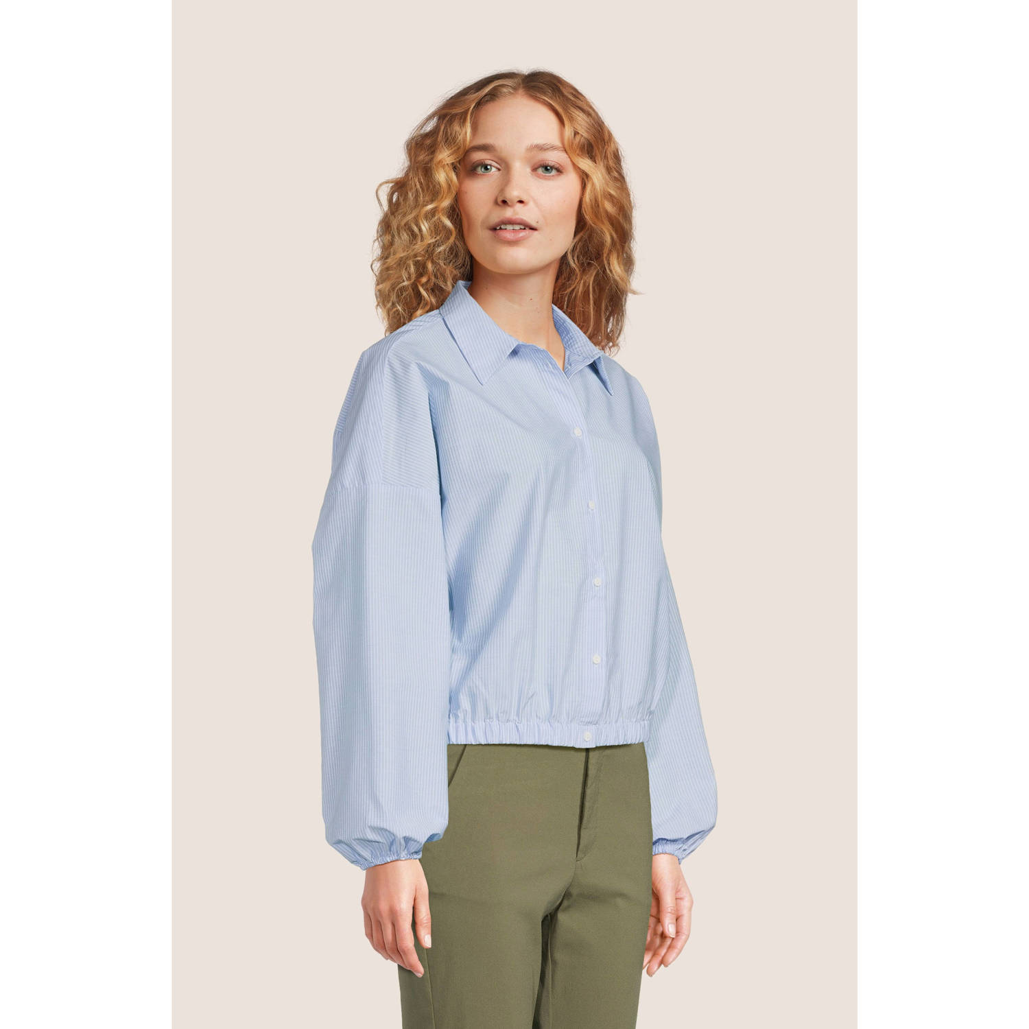 FREEQUENT gestreepte blouse blauw wit