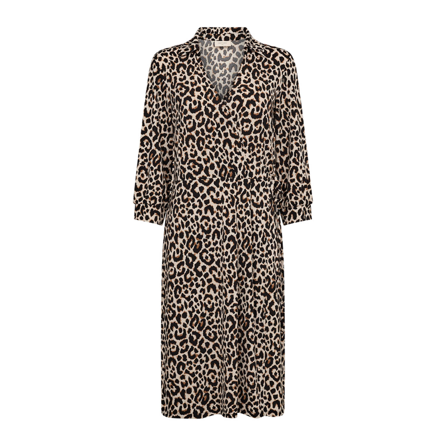 FREEQUENT blousejurk FQYRSA-DRESS met dierenprint zwart bruin