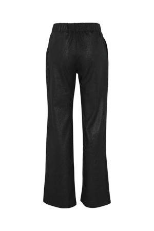 coated straight fit pantalon zwart