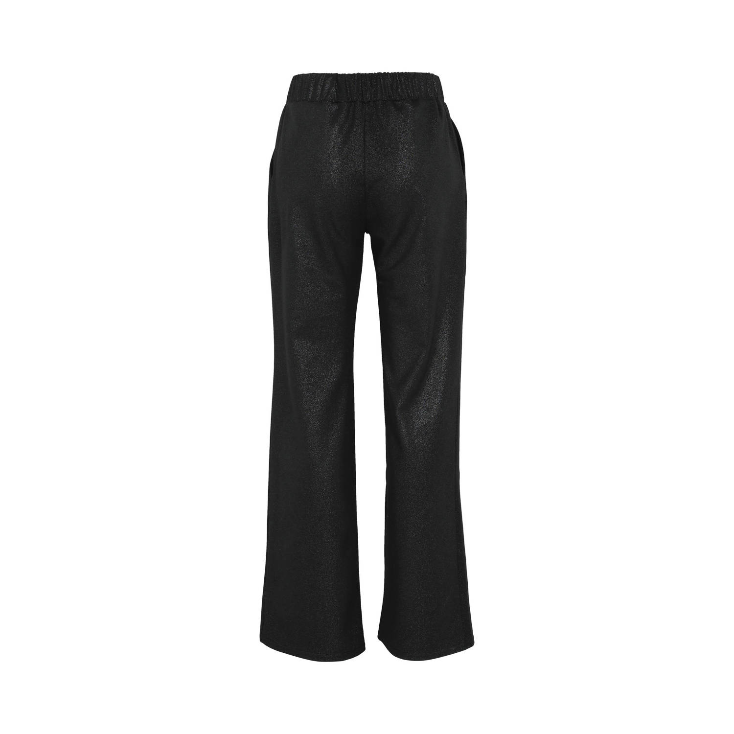 Cassis coated straight fit pantalon zwart