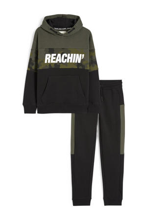 hoodie + joggingbroek groen/zwart