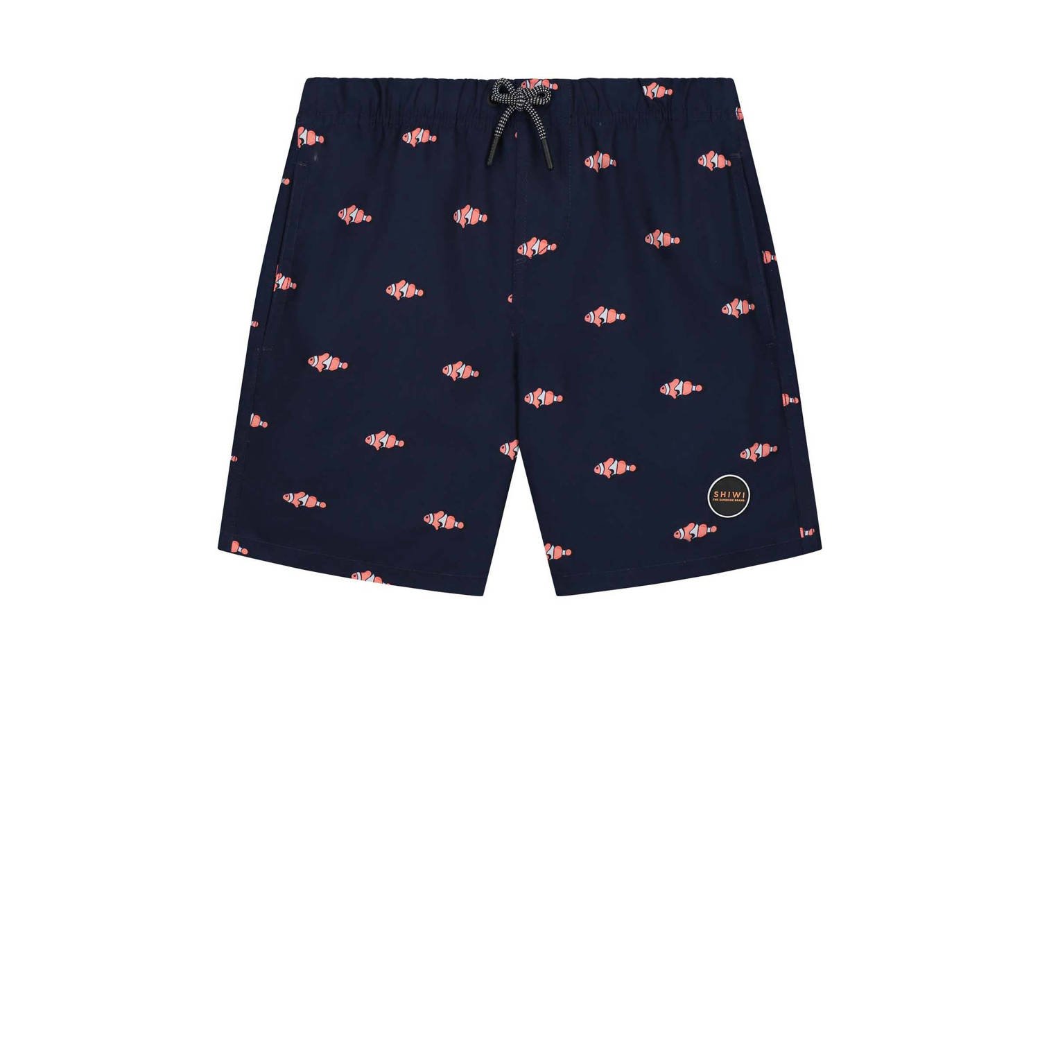 Shiwi zwemshort Clownfish donkerblauw Jongens Gerecycled polyester All over print 122 128