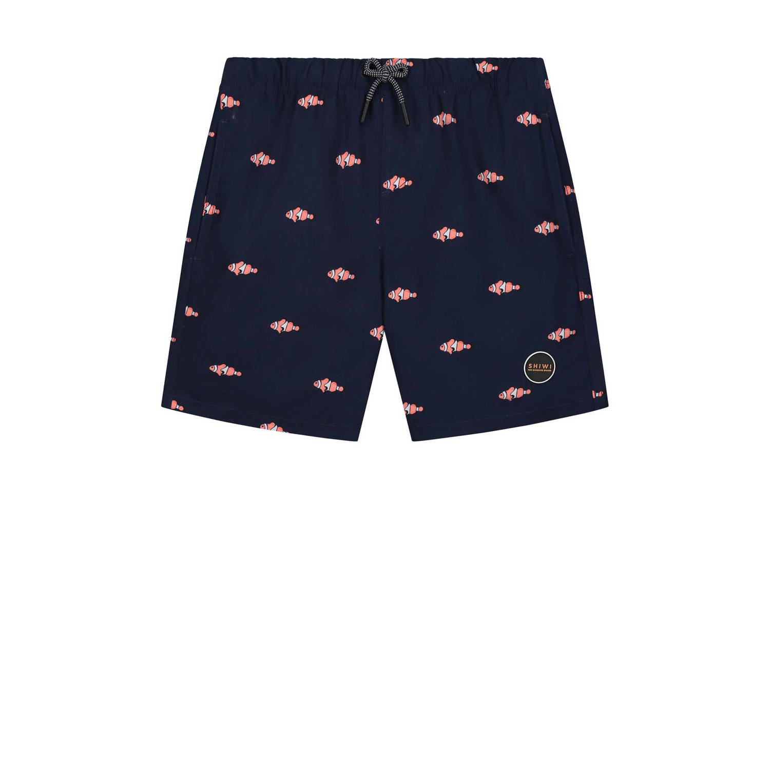Shiwi zwemshort Clownfish donkerblauw Jongens Gerecycled polyester All over print 134 140