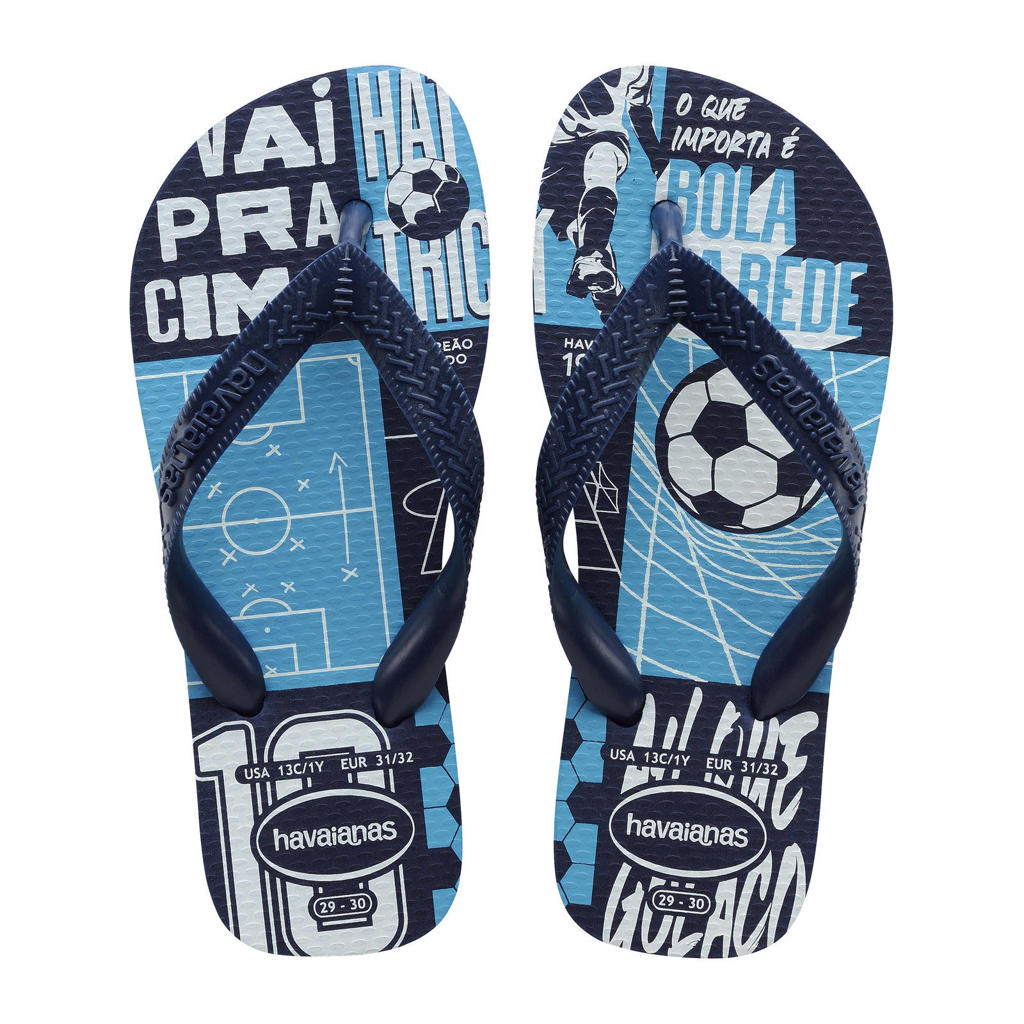 Blauwe jongens Havaianas teenslippers van rubber 