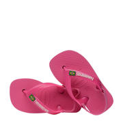 thumbnail: Havaianas Baby Brasil Logo II  teenslippers met hielbandje roze