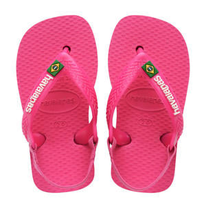 Baby Brasil Logo II teenslippers met hielbandje roze