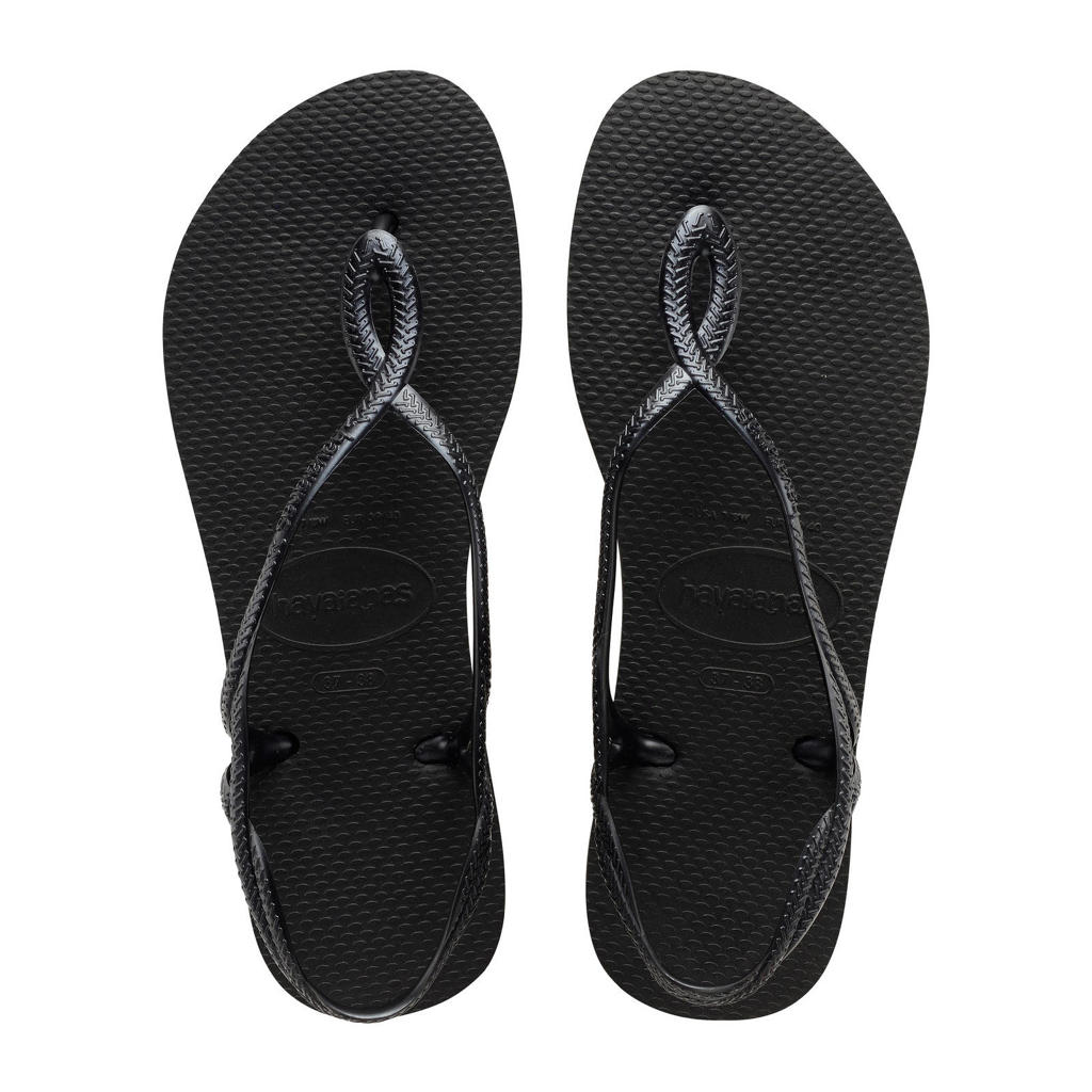 Zwarte meisjes Havaianas Kids Luna sandaal van pvc/rubber