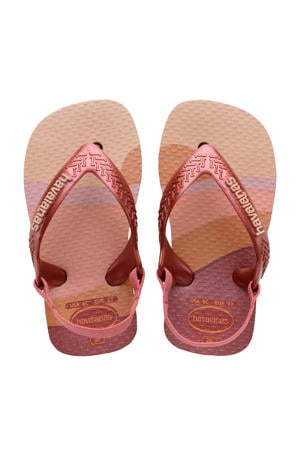 teenslippers met hielbandje roze metallic