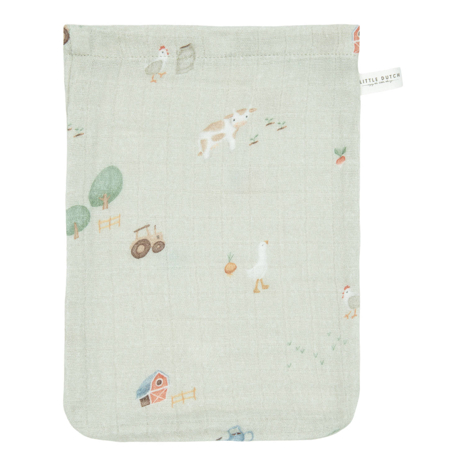 Little Dutch hydrofiel washandje set van 2- Little Farm Olive