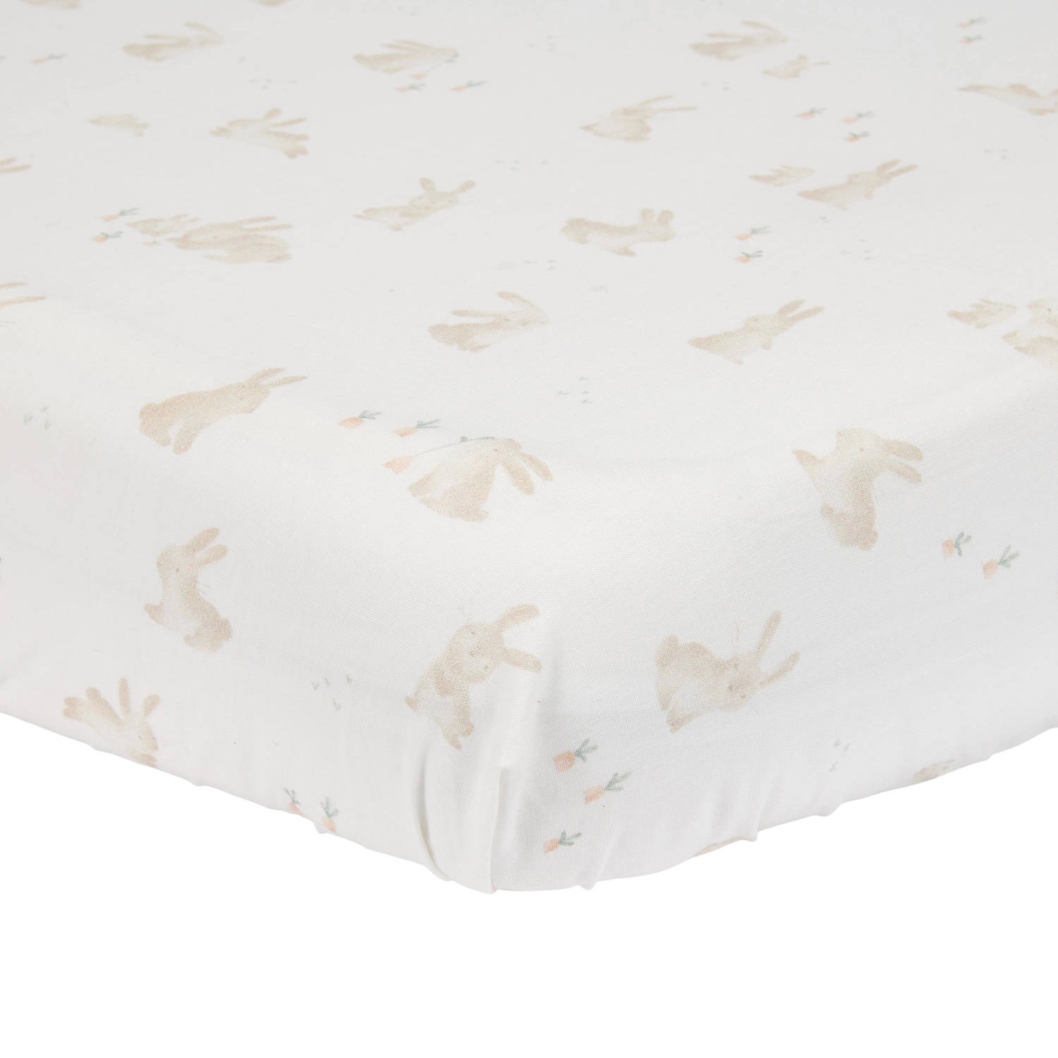 Little Dutch katoenen wieghoeslaken Baby Bunny Wit All over print