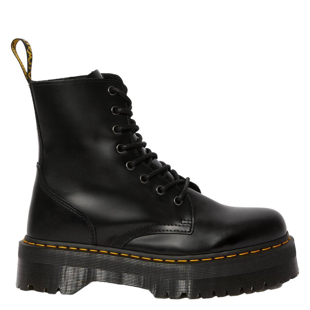 Zwarte dames Dr. Martens Jadon leren veterboots