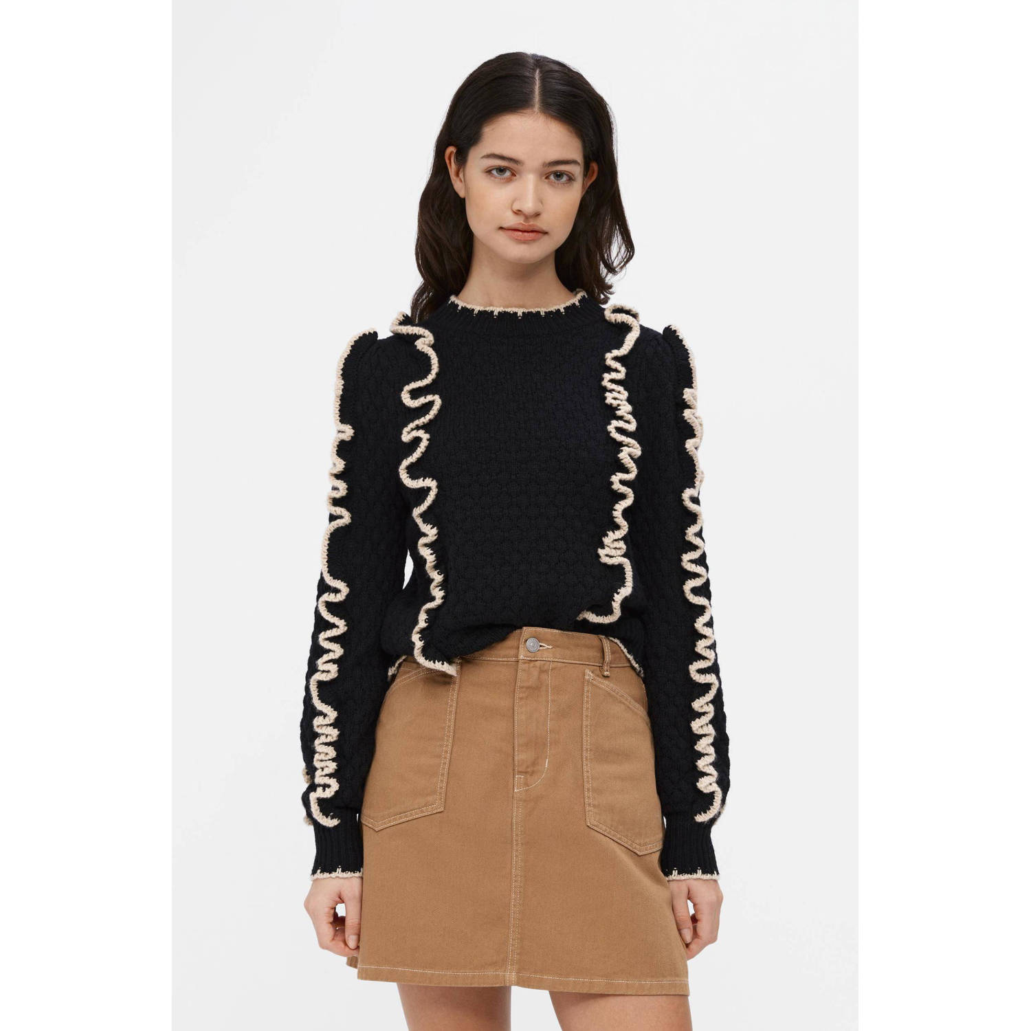 OBJECT Dames Truien & Vesten Objyaa L s Knit Pullover 131 Zwart