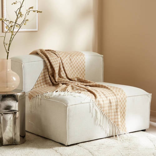 NOUS Living plaid Loures (150x125 cm) - naturel/bruin