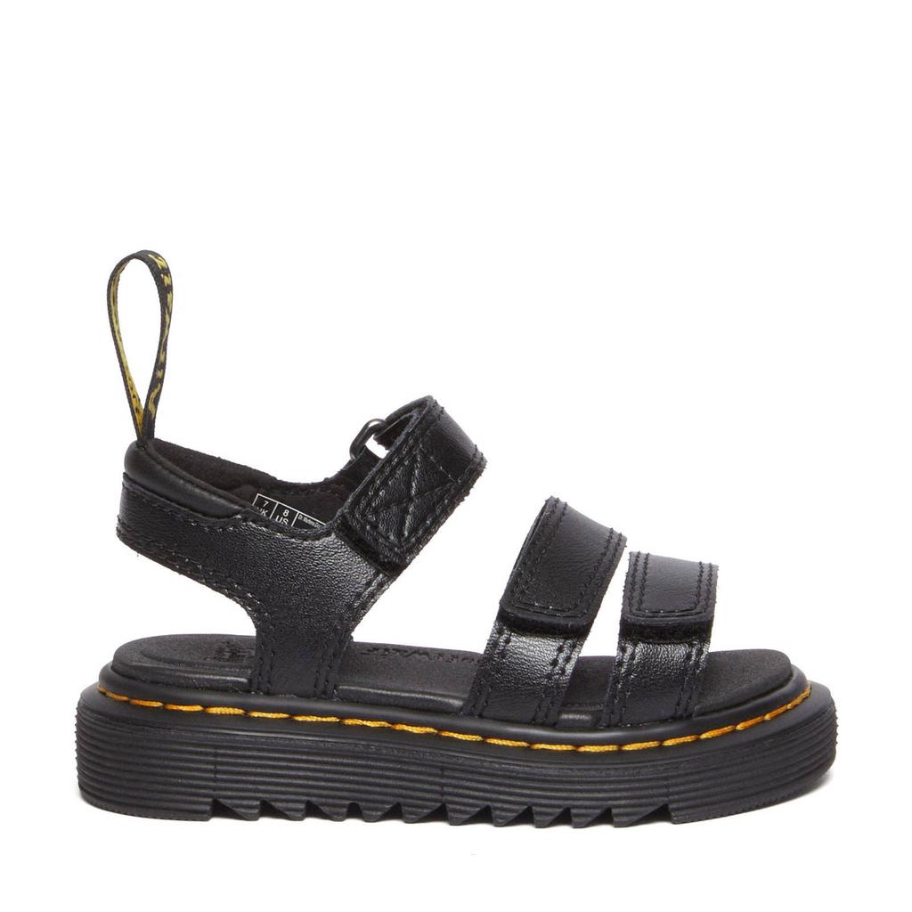 Zwarte meisjes Dr. Martens Klaire T leren sandalen met klittenband