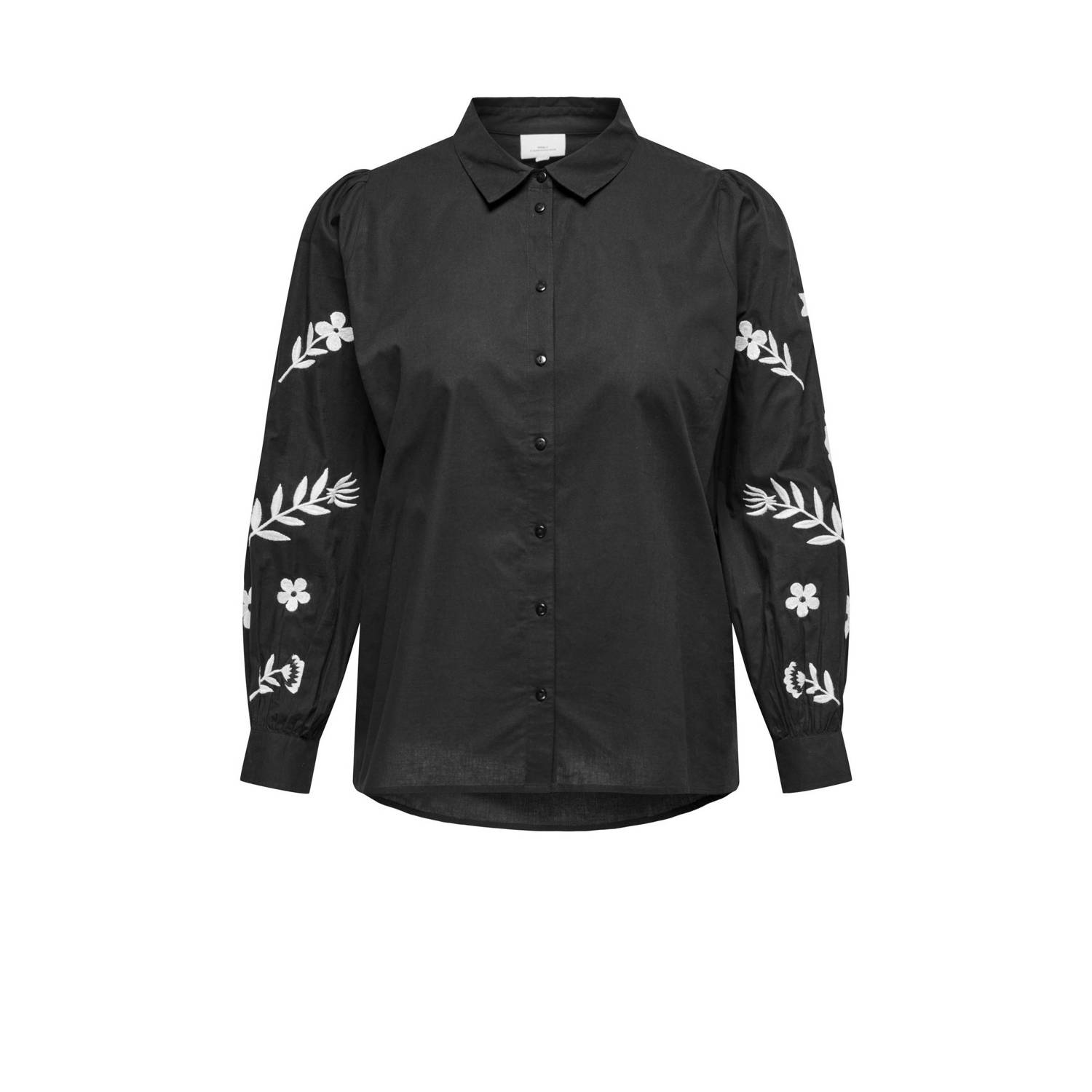 ONLY CARMAKOMA blouse CARZORA met borduursels zwart