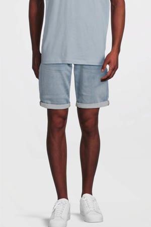 slim fit denim short - bleached used