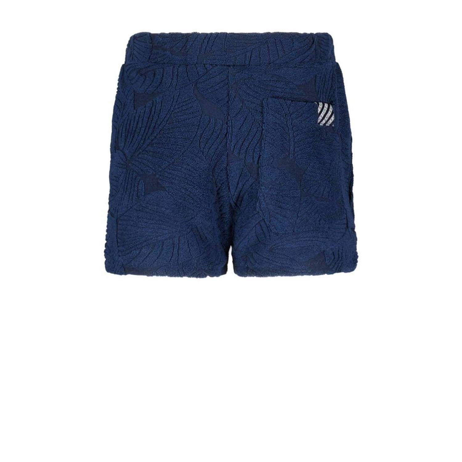 B.Nosy sweatshort met bladprint donkerblauw