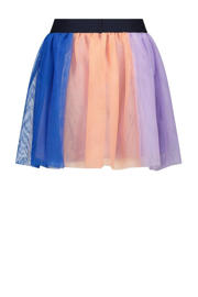 thumbnail: Blauw, lila en zalmkleurige meisjes B.Nosy rok Pippa hardblauw gemaakt van polyester en met elastische tailleband