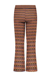 thumbnail: B.Nosy flared broek Bodyl met all over print brique/blauw