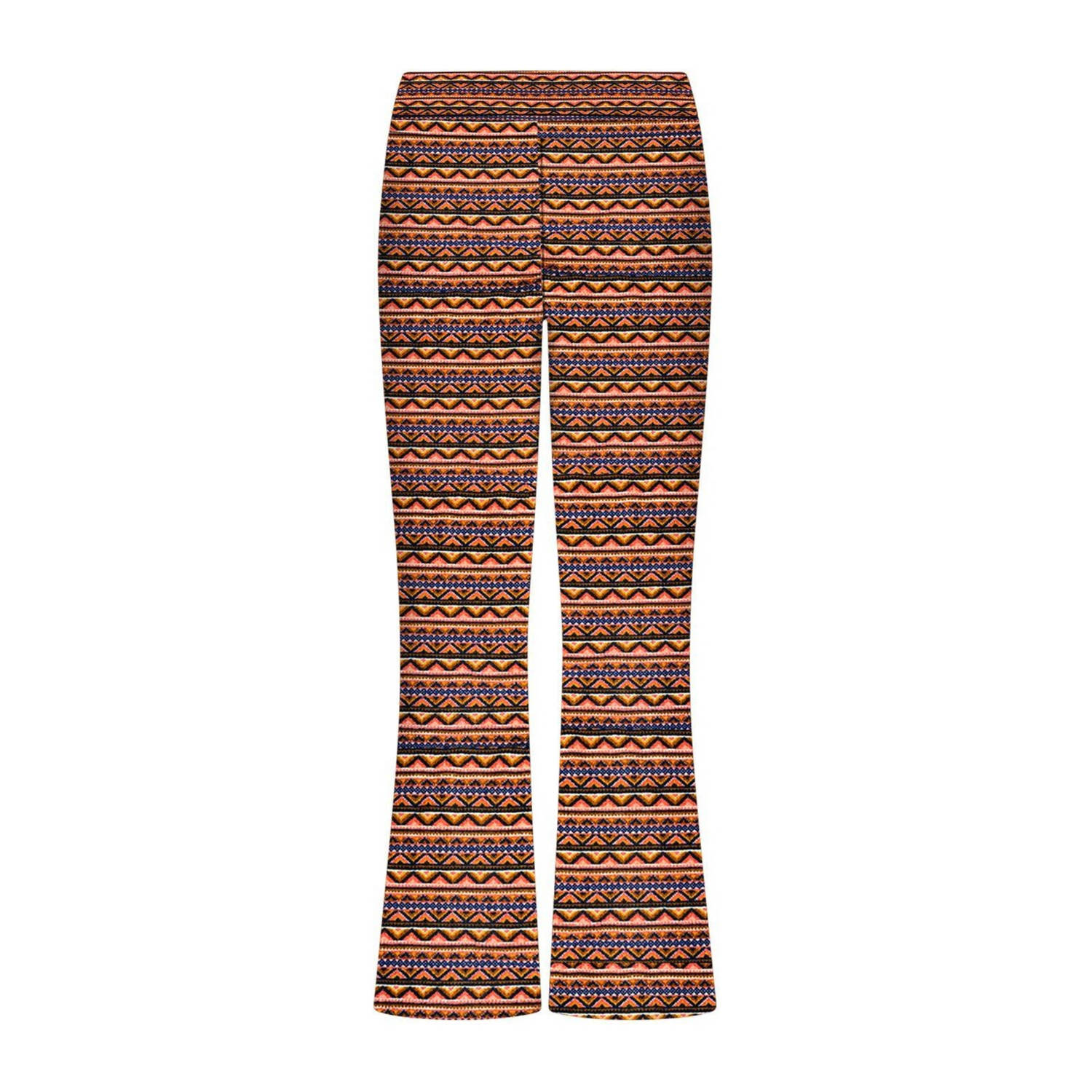 B.Nosy flared broek Bodyl met all over print brique blauw Bruin Meisjes Polyester 158 164