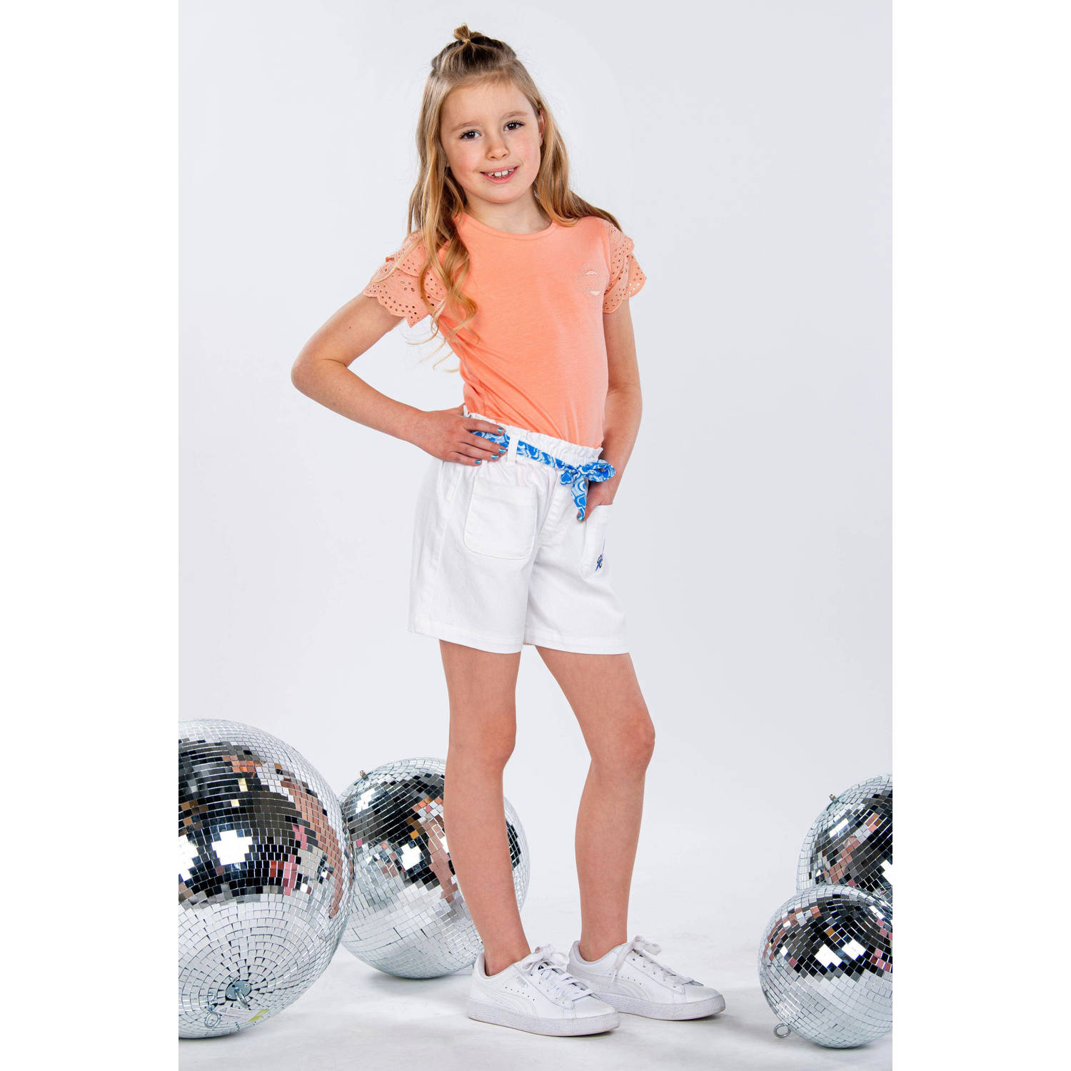B.Nosy T-shirt Pippi met printopdruk zalmroze