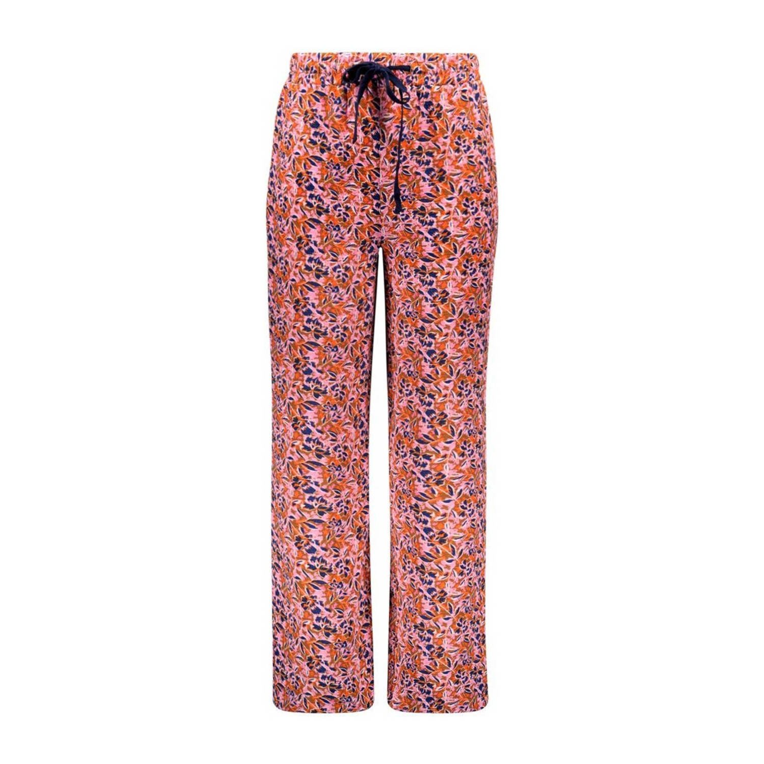 B.Nosy gebloemde high waist straight fit broek 902 stunning ao Roze Meisjes Gerecycled polyester 104