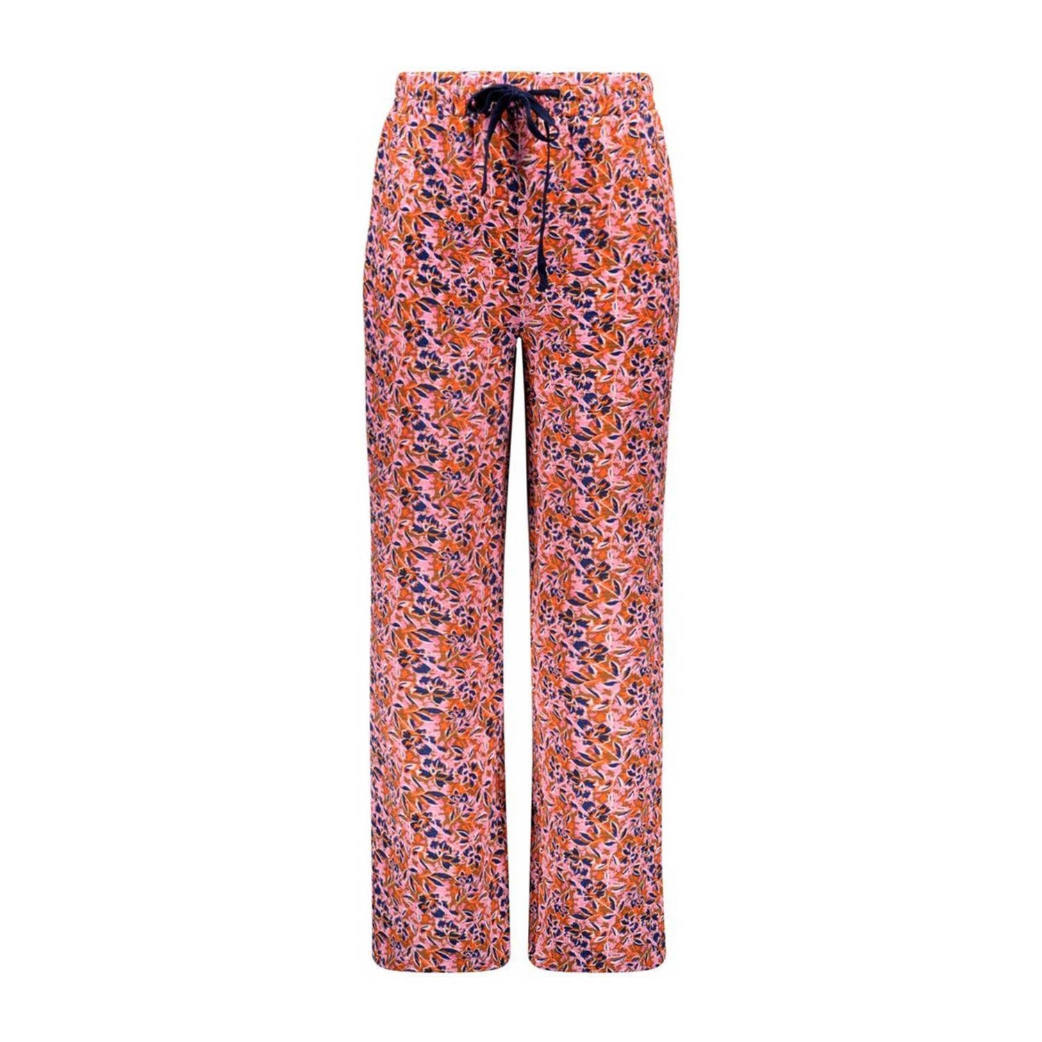 B.Nosy gebloemde high waist straight fit broek 902 stunning ao Roze Meisjes Gerecycled polyester 104