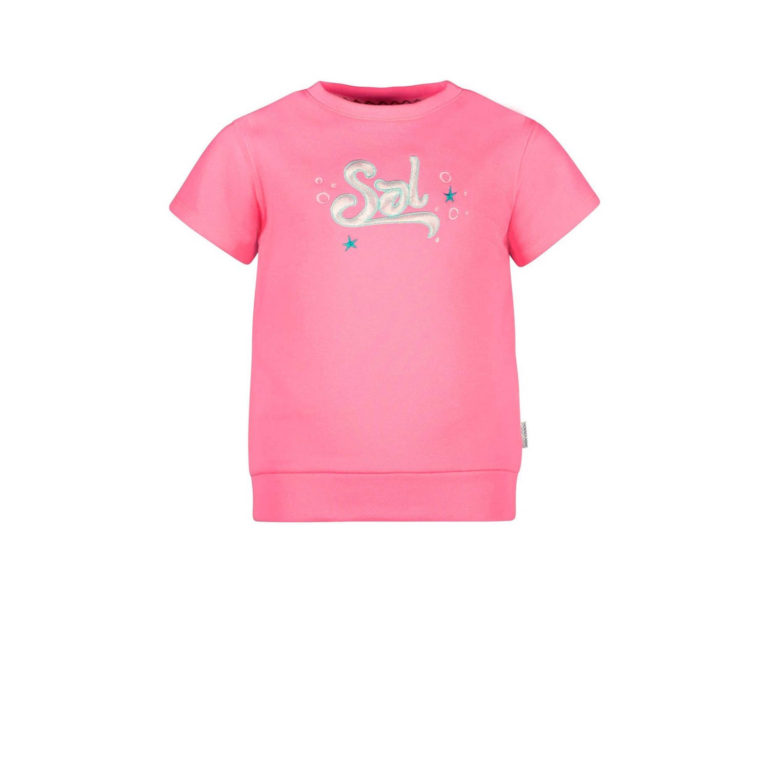 B.Nosy T-shirt met printopdruk felroze Meisjes Stretchkatoen Ronde hals 122 128