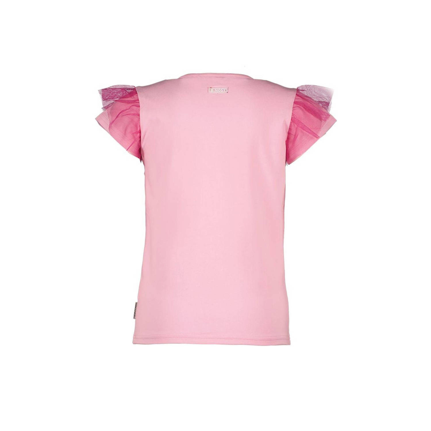 B.Nosy T-shirt met tekst zoetroze fuchsia