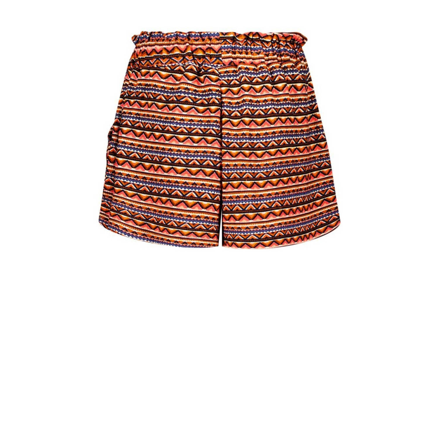 B.Nosy casual short Brigit met all over print brique blauw