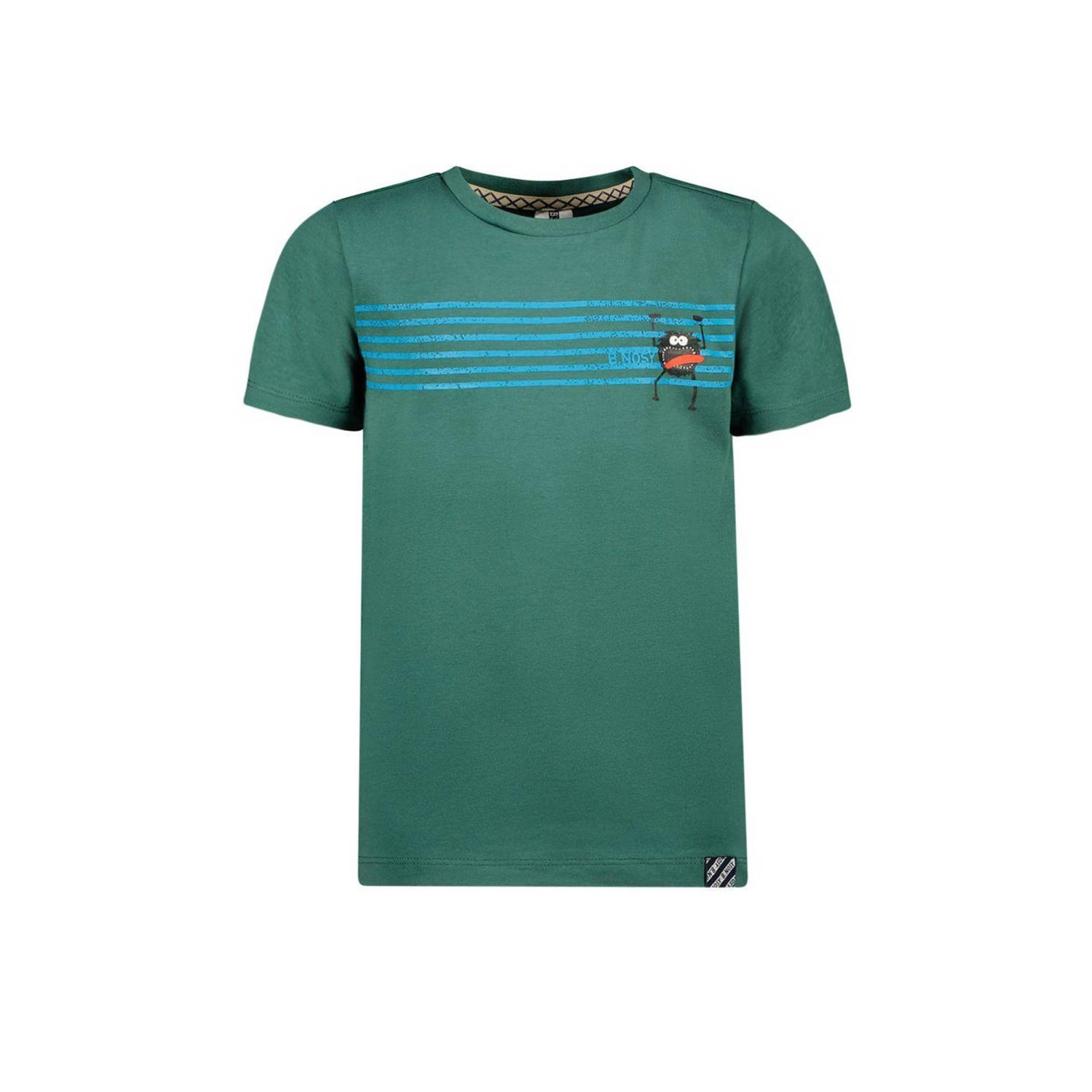 B.Nosy T-shirt met printopdruk donkergroen Jongens Stretchkatoen Ronde hals 146 152