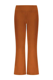 thumbnail: Bruine meisjes B.Nosy flared broek van gerecycled polyester met regular waist, elastische tailleband en effen