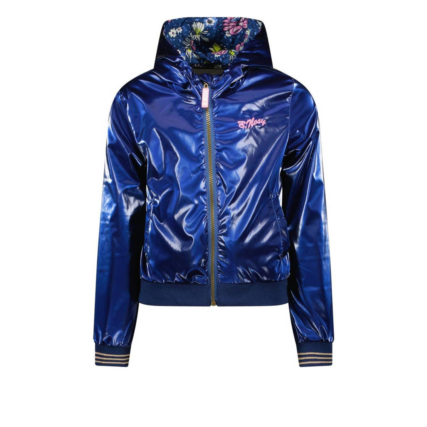 B.Nosy gebloemde reversible coated reversible zomerjas hardblauw roze