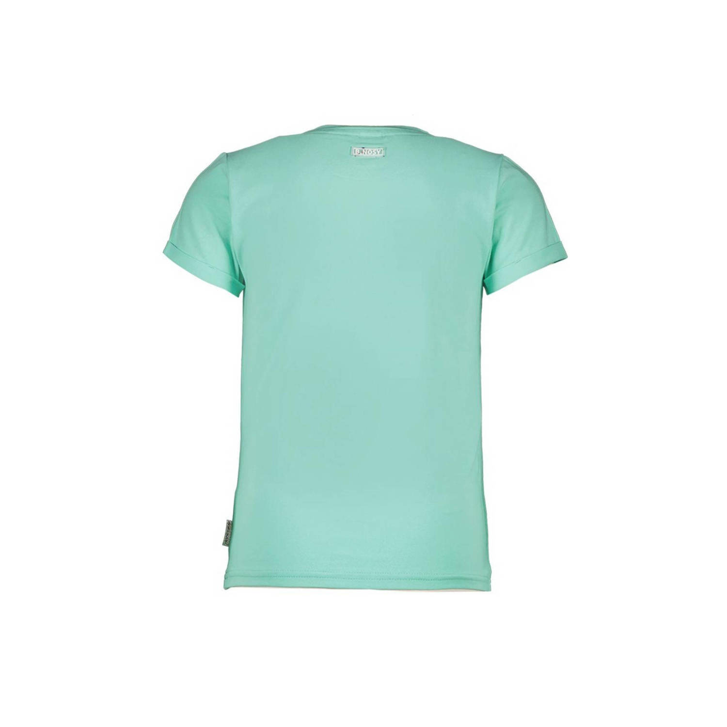 B.Nosy T-shirt met tekst mintgroen roze