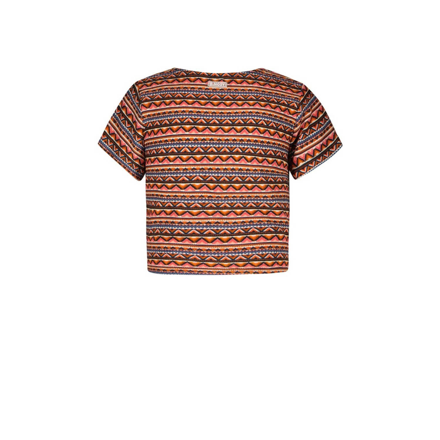 B.Nosy T-shirt Bibi met all over print brique blauw