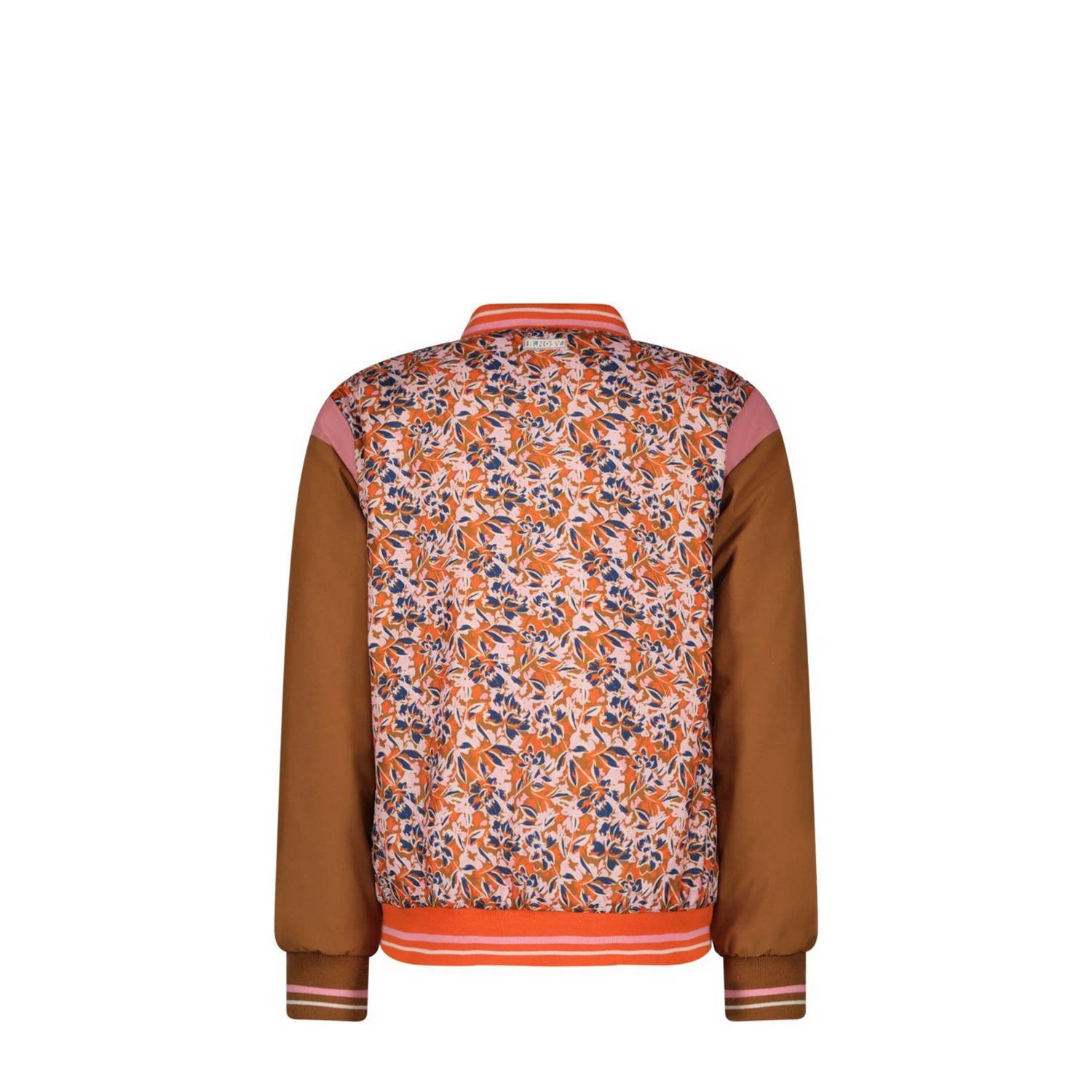 B.Nosy coated bomberjack zomer Sacha met all over print bruin oranje