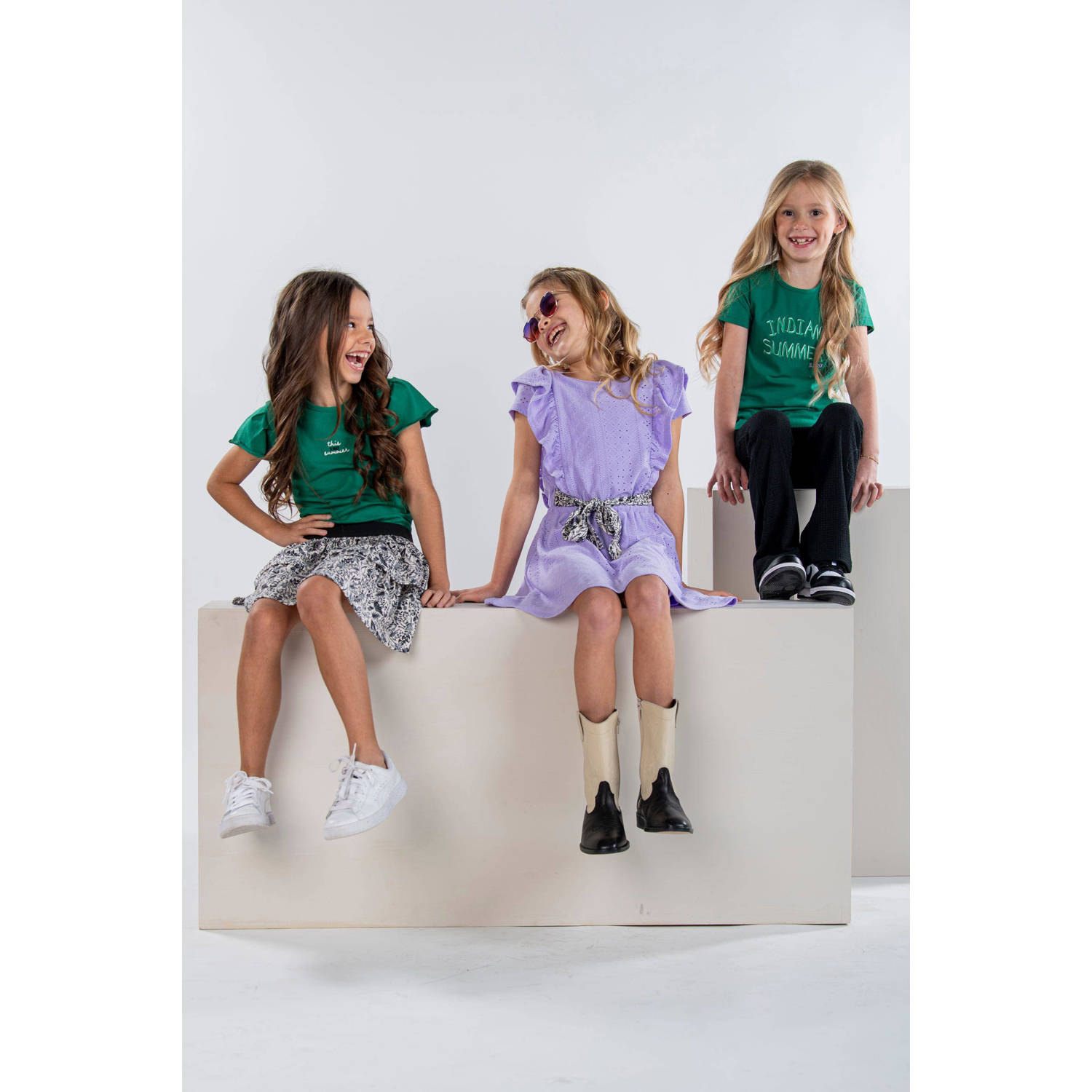 B.Nosy T-shirt Maud met tekst groen