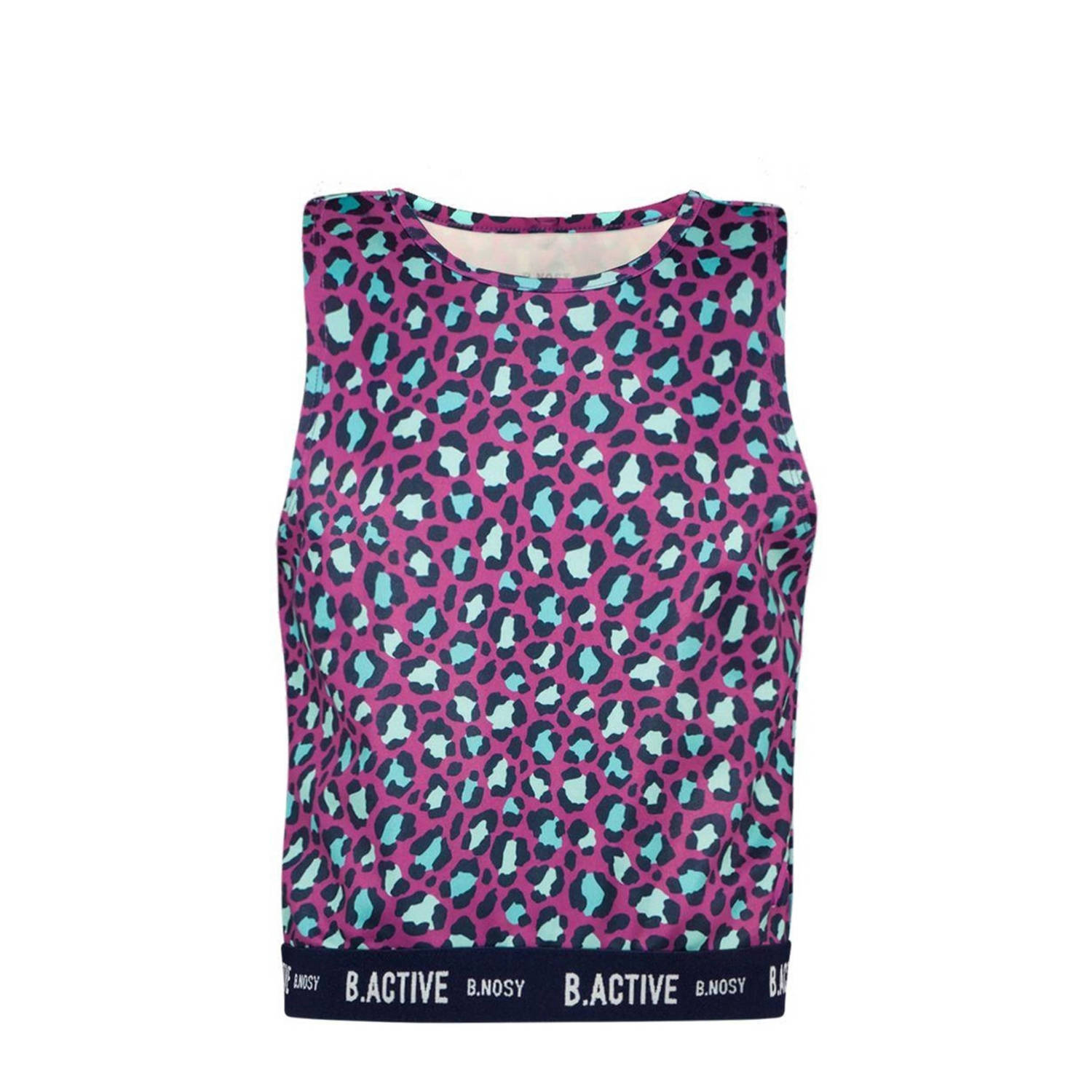 B.Nosy tanktop Amy paars aqua donkerblauw Sporttop Meisjes Gerecycled polyester Ronde hals 104