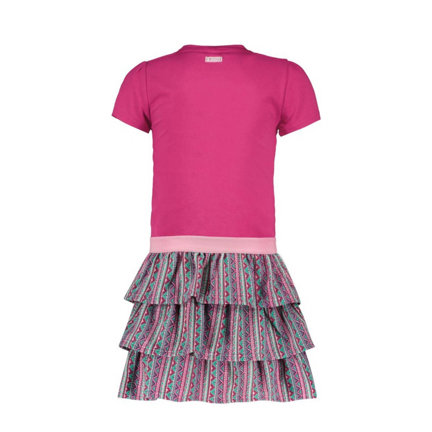 B.Nosy jurk met printopdruk fuchsia mintgroen roze