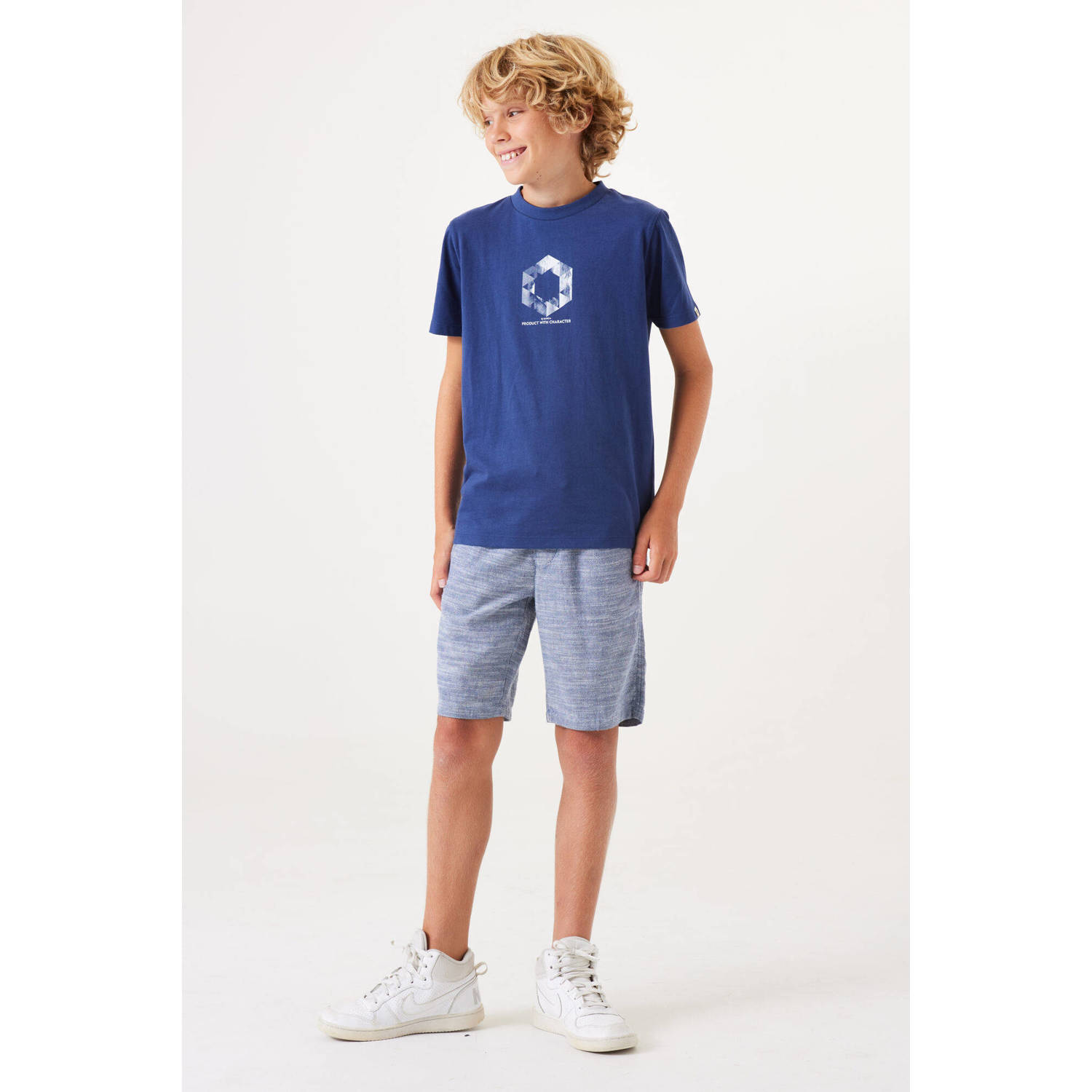 Garcia T-shirt met backprint donkerblauw