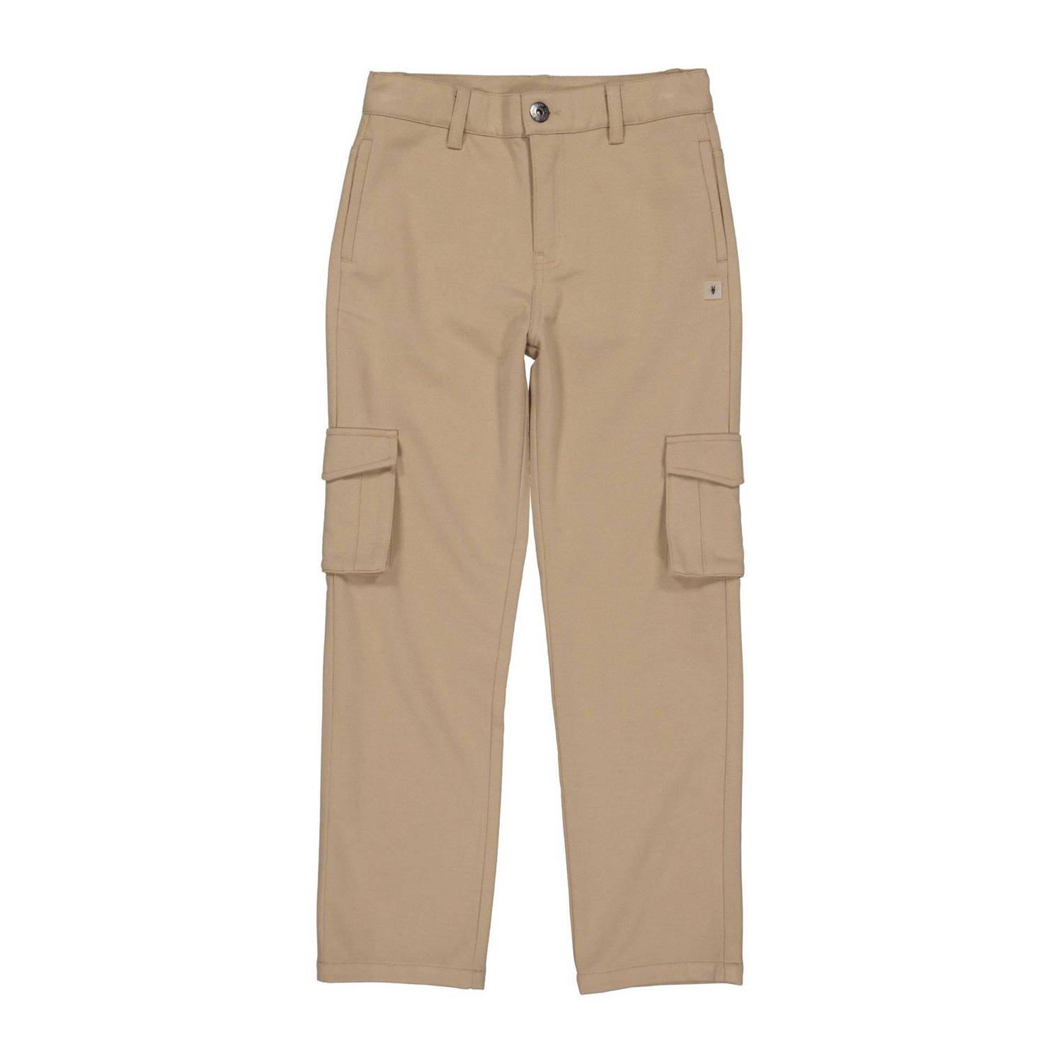 LEVV regular fit cargobroek KURTL taupe Bruin Jongens Polyester Effen 128