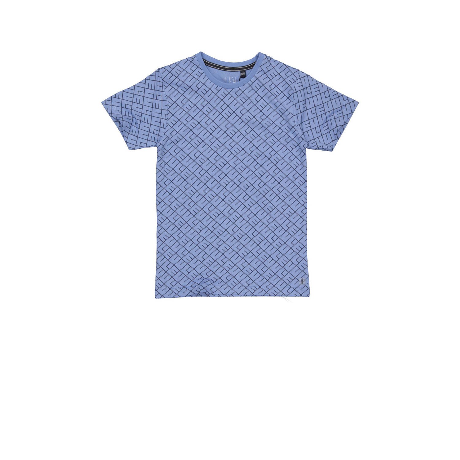 LEVV T-shirt KADEN met tekst blauw Jongens Katoen Ronde hals Tekst 116