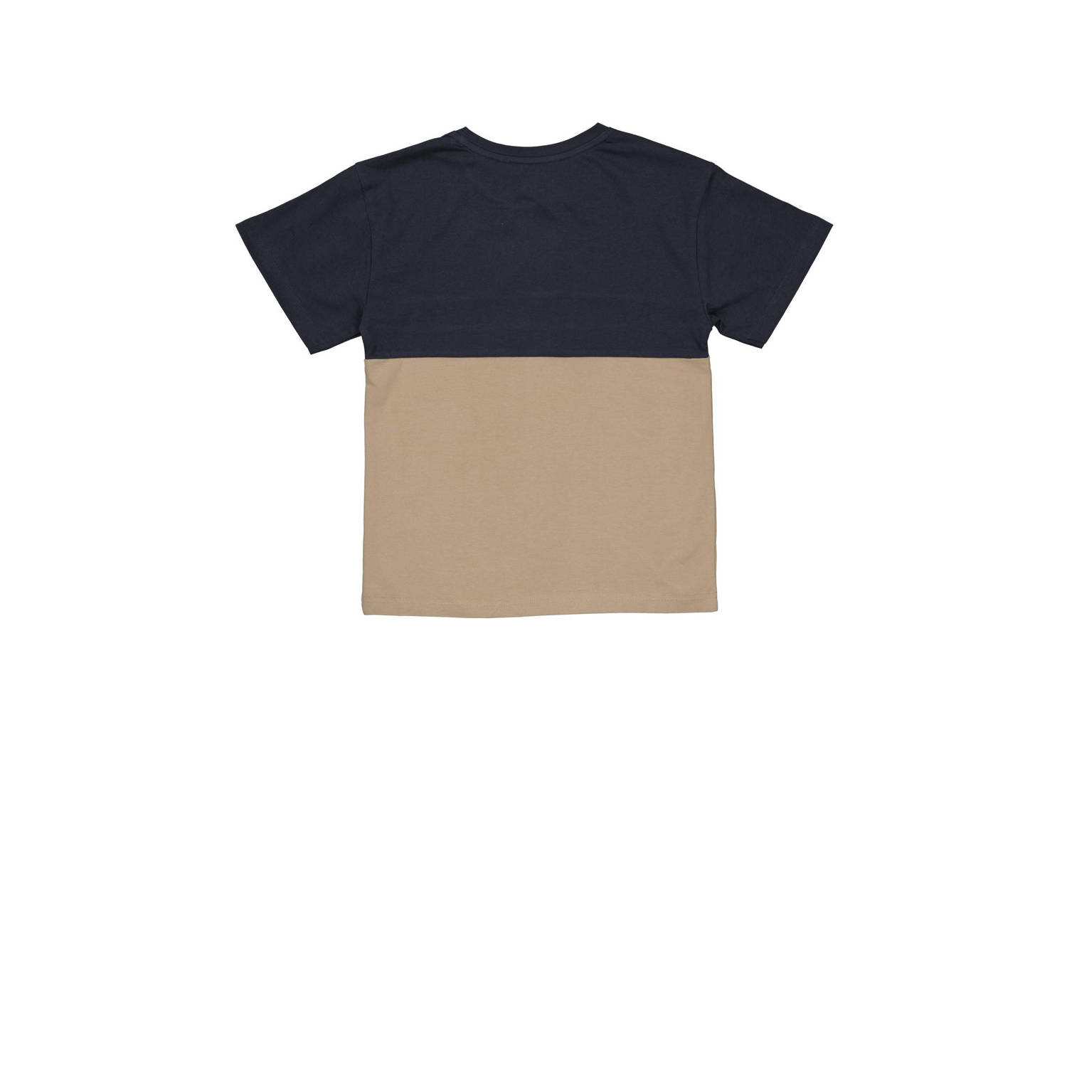 LEVV T-shirt KAS donkerblauw rood kameel