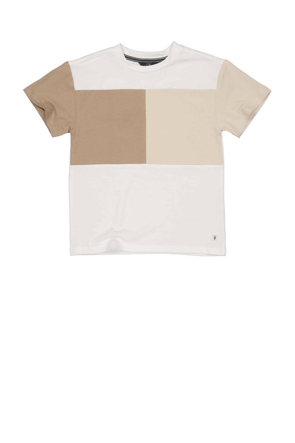 T-shirt KASPER wit/bruin/beige