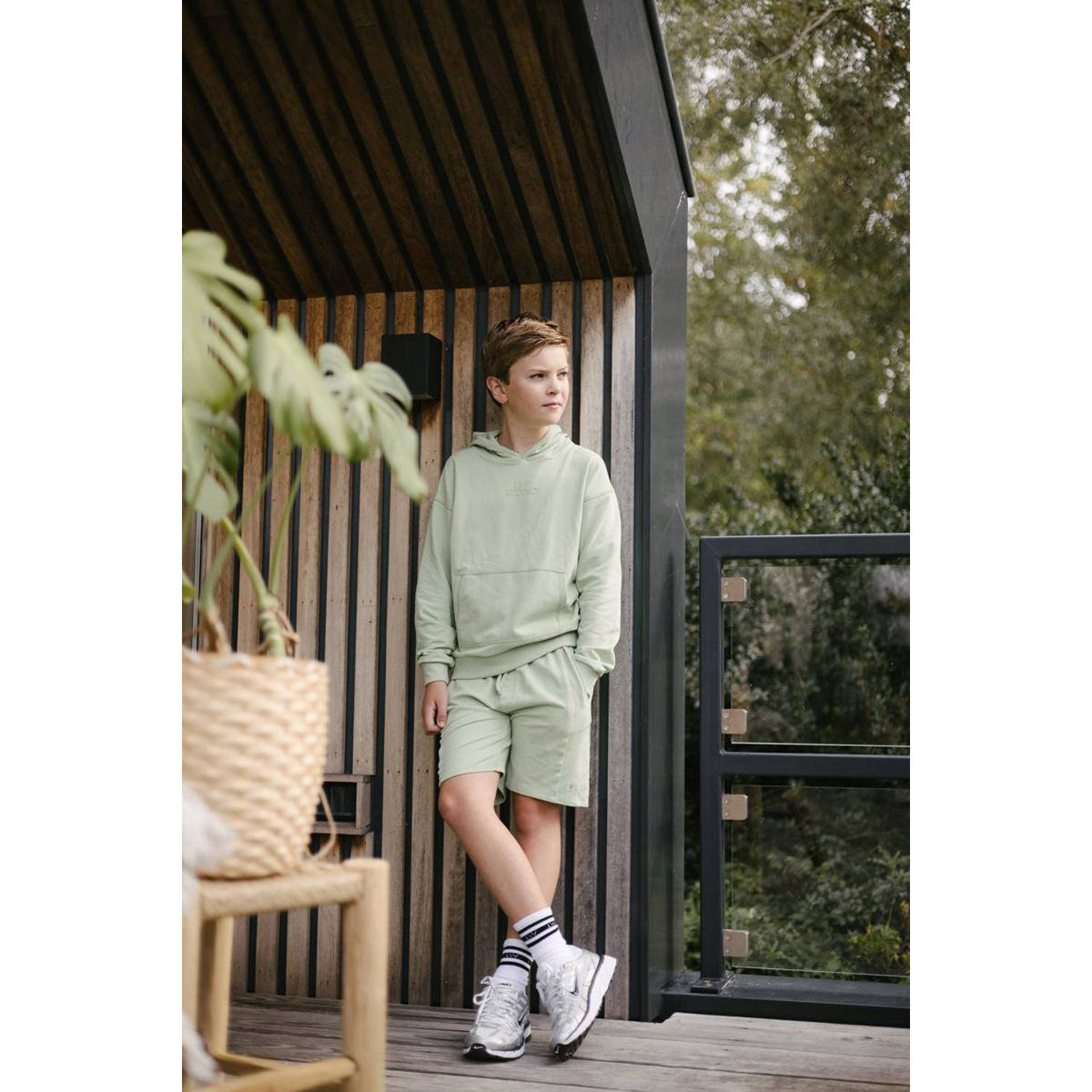 LEVV regular fit sweatshort KORS lichtgroen