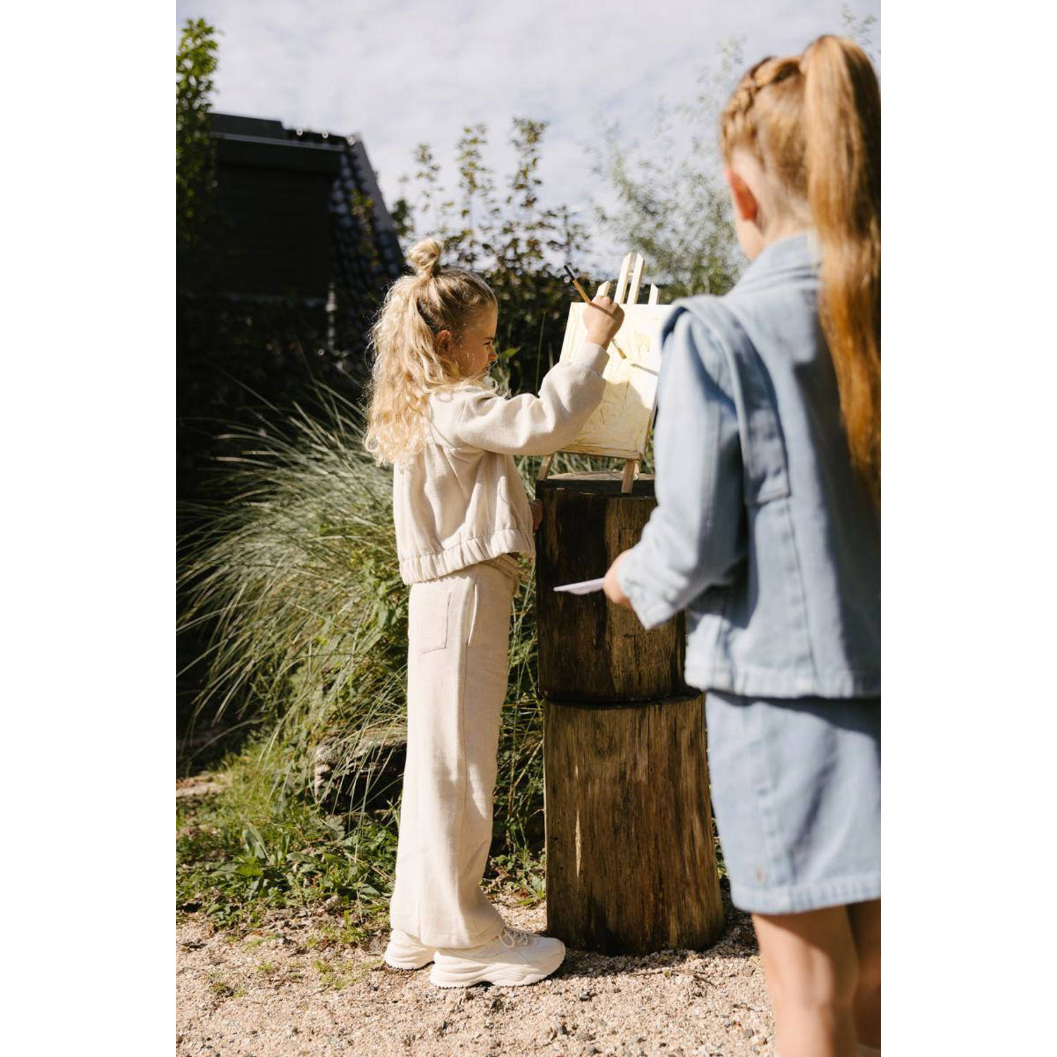 LEVV wide leg broek KELLYL ecru